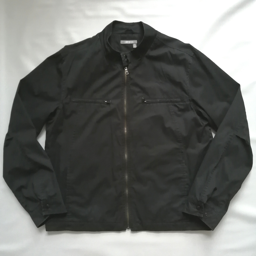 America Y2K Black Harrington Jacket Large
